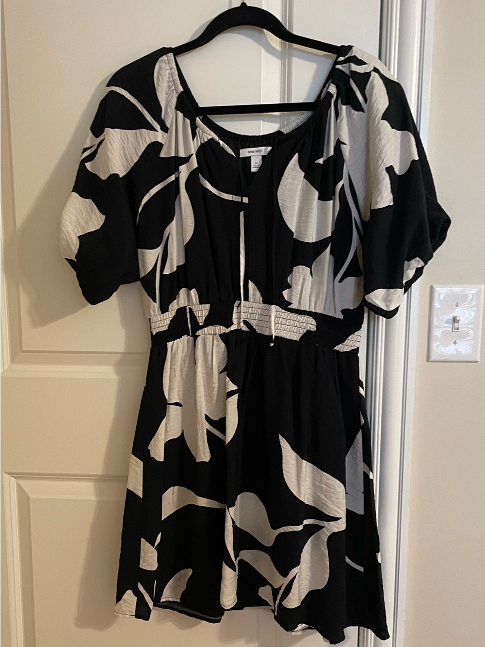Nine West Black and White Floral Mini Dress